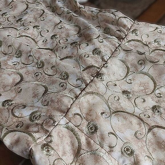 Vtg 70s tailor-made brocade formal V-neck faux wrap gown - Picture 6 of 14